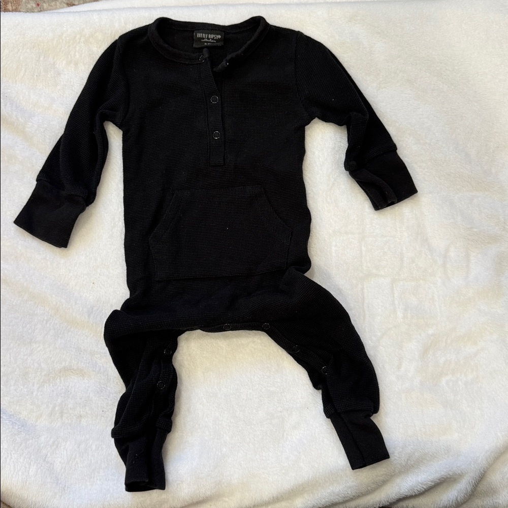 Little Bipsy Black Baby Jumpsuit with Buttons